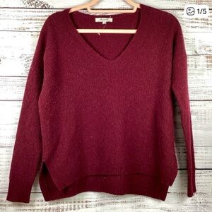 Madewell V-Neck Sweater in Wine